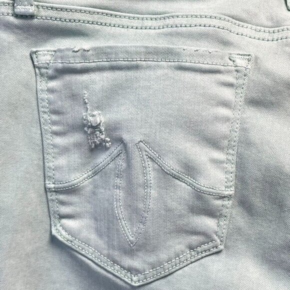 Anthropologie Level 99 Jeans Women 27 Mint Lily Roll Up Crop Mid Rise Distressed - Picture 10 of 14